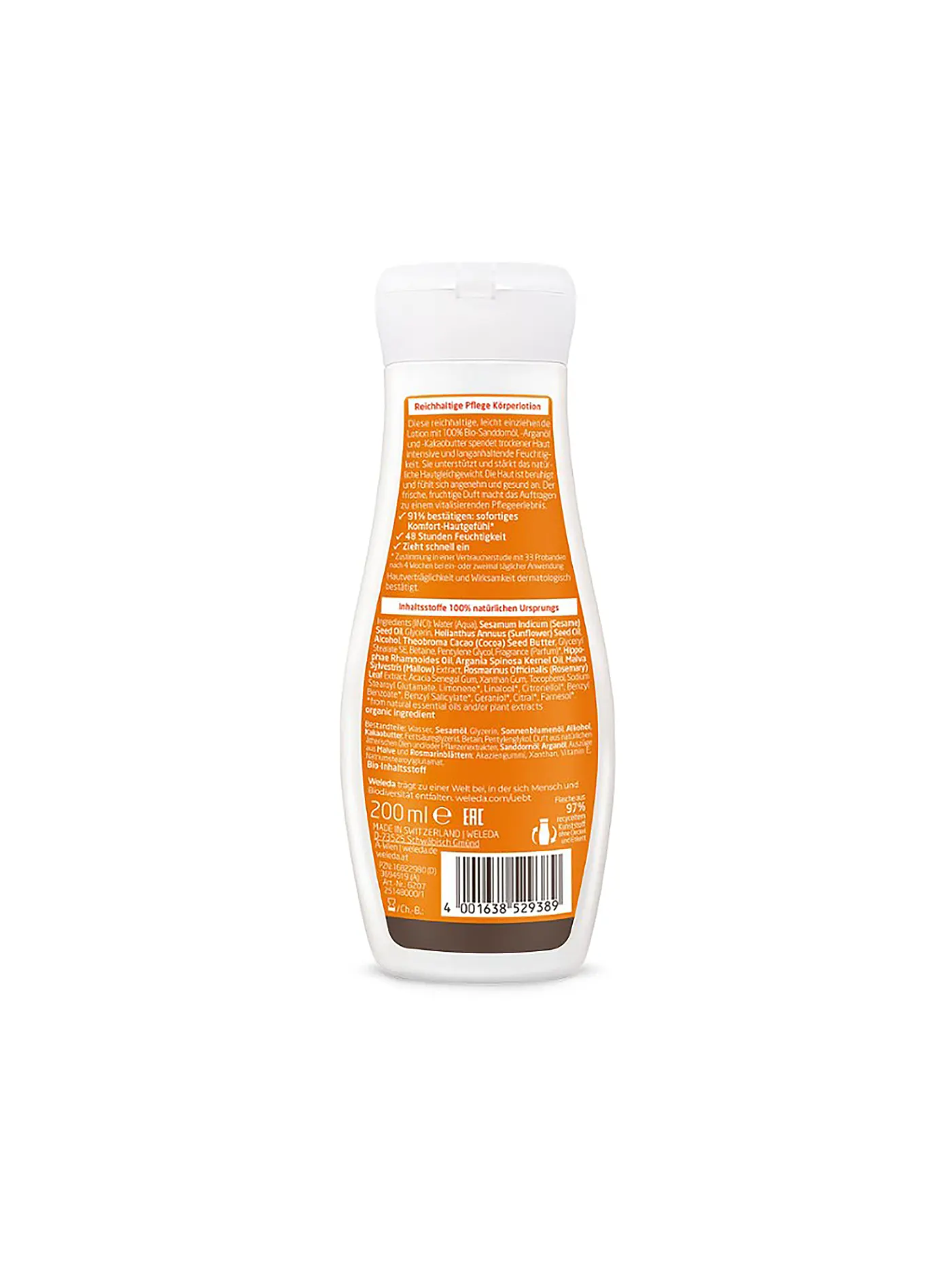WELEDA | Reichhaltige Pflege Körperlotion Sanddorn 200ml | 